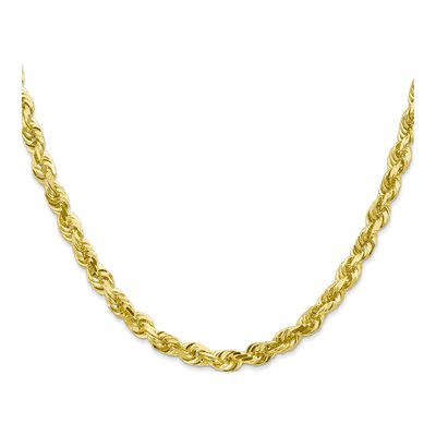 10K Yellow Gold 5mm Diamond-Cut Quadruple Rope Chain – view 2