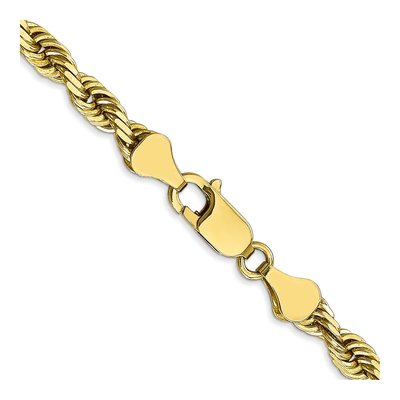 10K Yellow Gold 5mm Diamond-Cut Quadruple Rope Chain – view 3