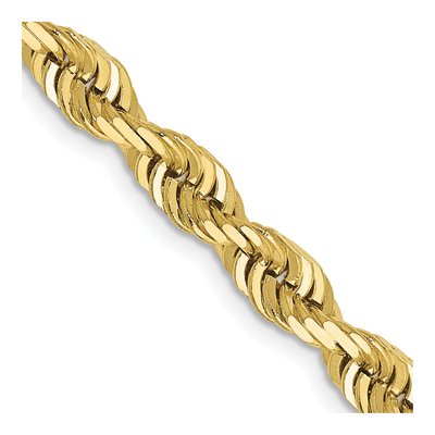 10K Yellow Gold 5mm Diamond-Cut Quadruple Rope Chain