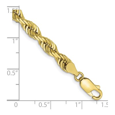10K Yellow Gold 5mm Diamond-Cut Quadruple Rope Chain Bracelet – view 2