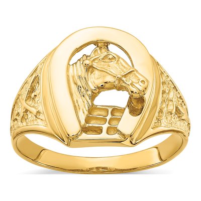 IB Goodman 10K Yellow Gold Men's Horseshoe Ring