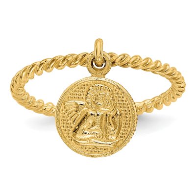 10K Yellow Gold Angel Baby Ring