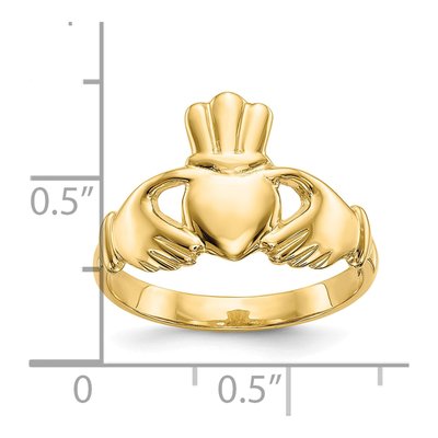 10K Yellow Gold Claddagh Ring – view 3