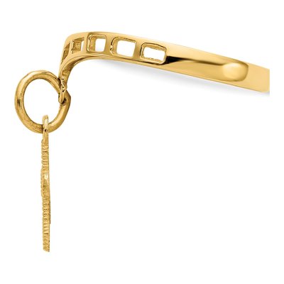 10K Yellow Gold Cross Dangle Ring – view 3