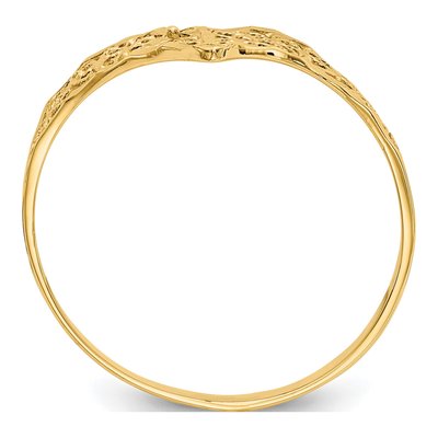 10K Yellow Gold Diamond-Cut Filigree Chevron Ring – view 2