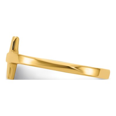 10K Yellow Gold Sideways Cross Ring – view 4