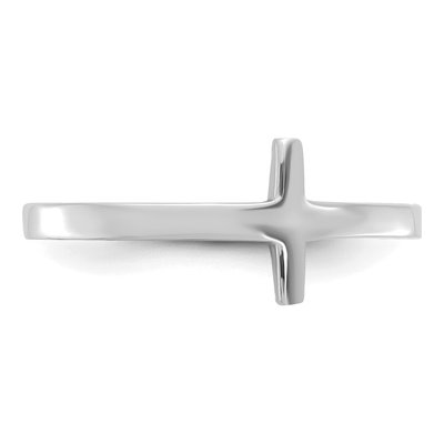 10K White Gold Sideways Cross Ring – view 5