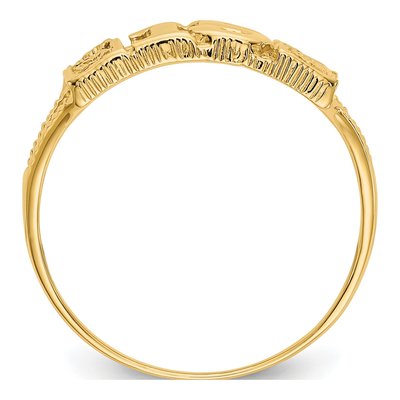 10K Yellow Gold Hearts Ring – view 2
