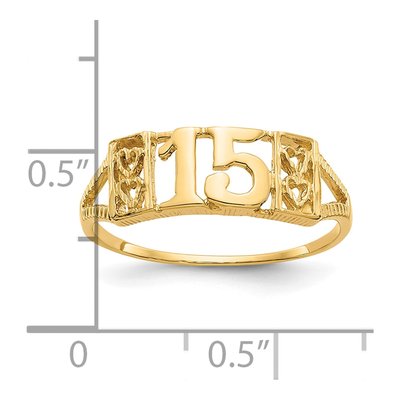 10K Yellow Gold Hearts Ring – view 5