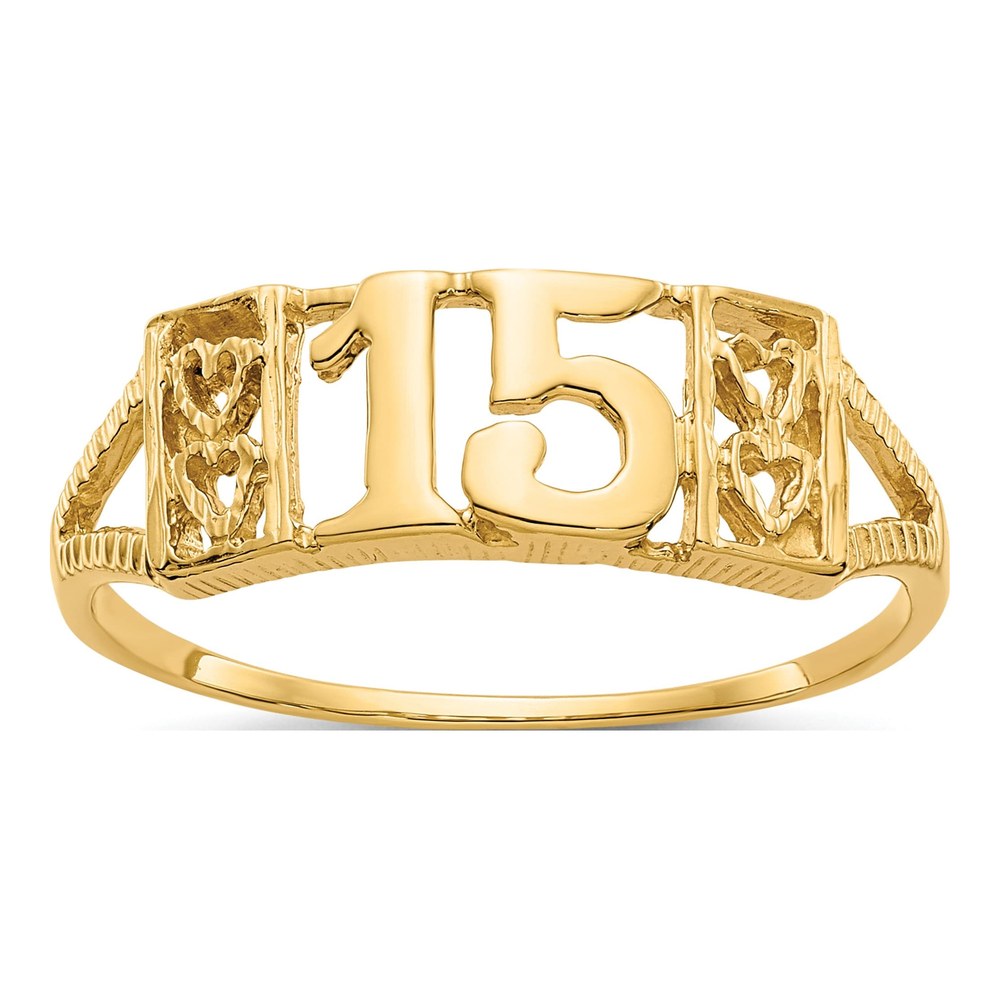 10K Yellow Gold Hearts Ring
