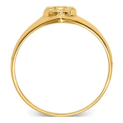 10K Yellow Gold Cross for Baby Child Ring – view 2