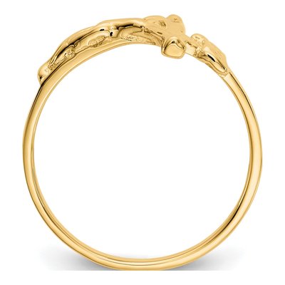 10K Yellow Gold Crucifix Baby Ring – view 2
