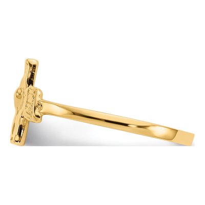 10K Yellow Gold Crucifix Baby Ring – view 3