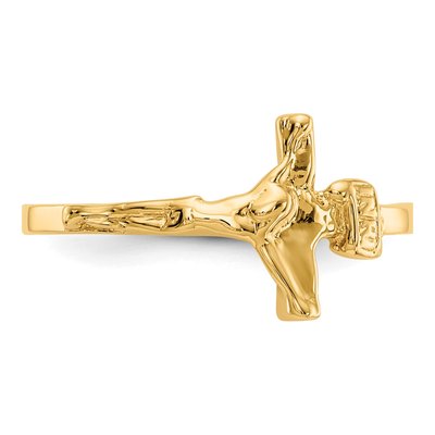 10K Yellow Gold Crucifix Baby Ring – view 4
