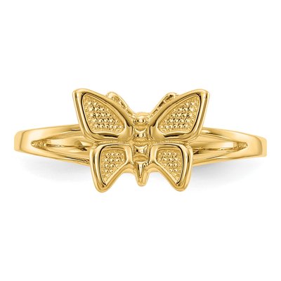 10K Yellow Gold Butterfly Baby Ring – view 4