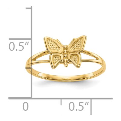 10K Yellow Gold Butterfly Baby Ring – view 5