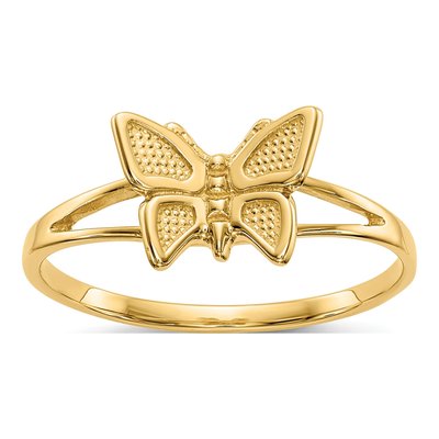10K Yellow Gold Butterfly Baby Ring