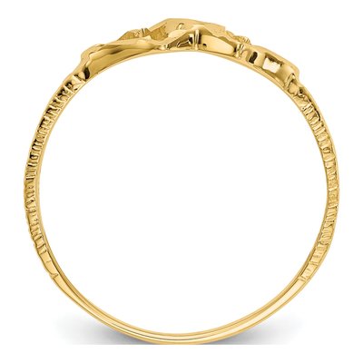10K Yellow Gold Double Heart Kids' Ring – view 2