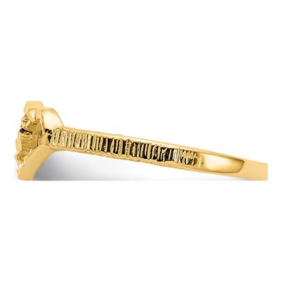 10K Yellow Gold Double Heart Kids' Ring – view 3