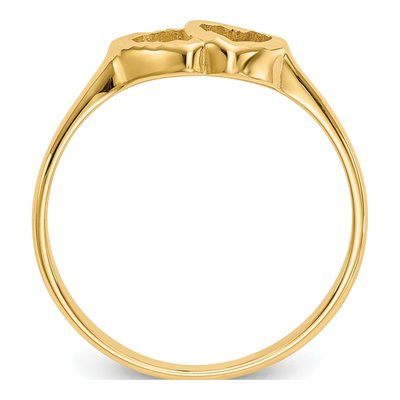 10K Yellow Gold Diamond-Cut Double Heart Ring – view 2
