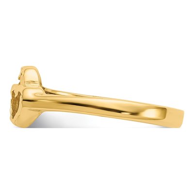 10K Yellow Gold Diamond-Cut Double Heart Ring – view 3