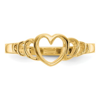 10K Yellow Gold Cut-Out Heart Baby Ring – view 4