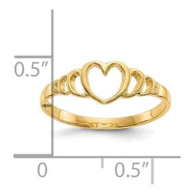 10K Yellow Gold Cut-Out Heart Baby Ring – view 5