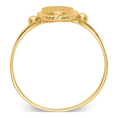 10K Yellow Gold Kids' Oval Signet Ring – view 2