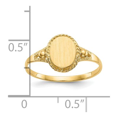 10K Yellow Gold Kids' Oval Signet Ring – view 5