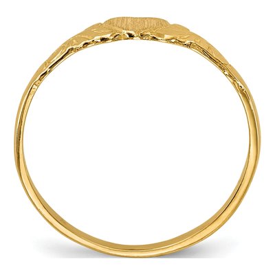 10K Yellow Gold Heart Signet for Kids Ring – view 2
