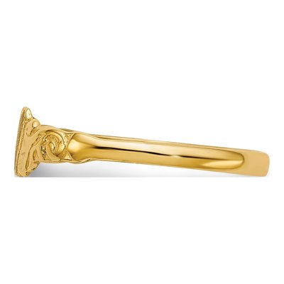 10K Yellow Gold Heart Signet for Kids Ring – view 3