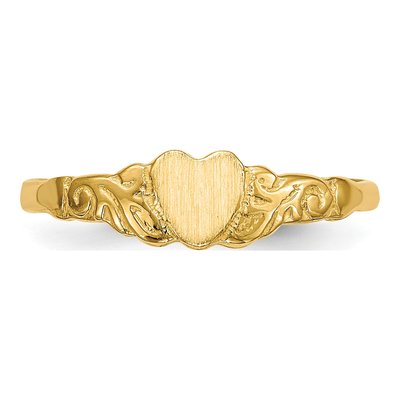 10K Yellow Gold Heart Signet for Kids Ring – view 4