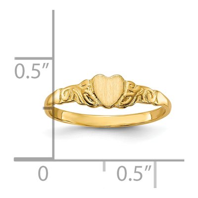 10K Yellow Gold Heart Signet for Kids Ring – view 5