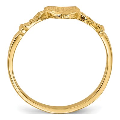 10K Yellow Gold Baby Heart Signet Ring – view 2