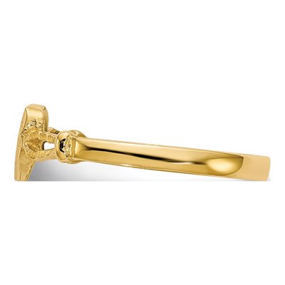 10K Yellow Gold Baby Heart Signet Ring – view 3