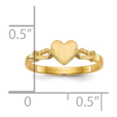 10K Yellow Gold Baby Heart Signet Ring – view 5