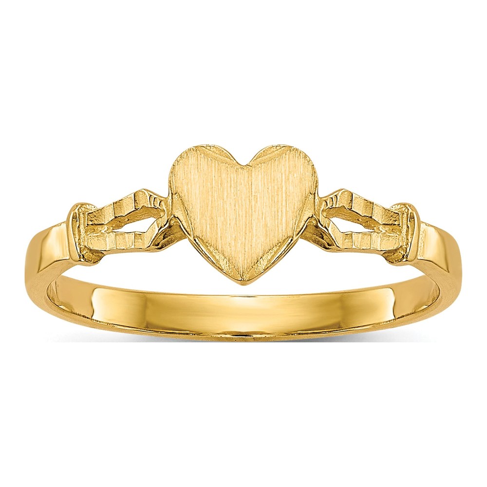 10K Yellow Gold Baby Heart Signet Ring