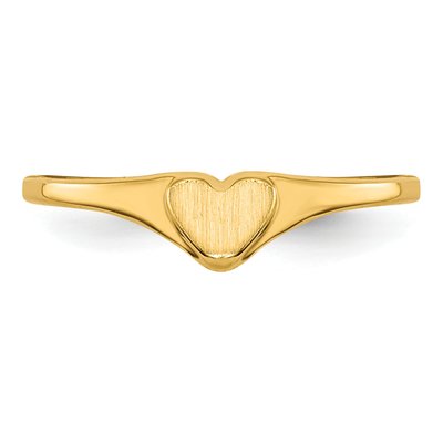 10K Yellow Gold Heart Signet for Babies Ring – view 4