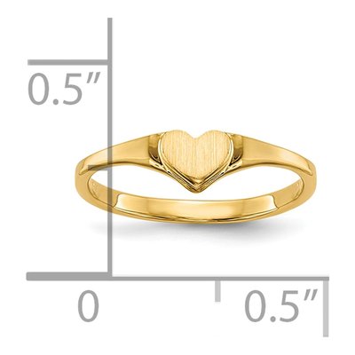 10K Yellow Gold Heart Signet for Babies Ring – view 5