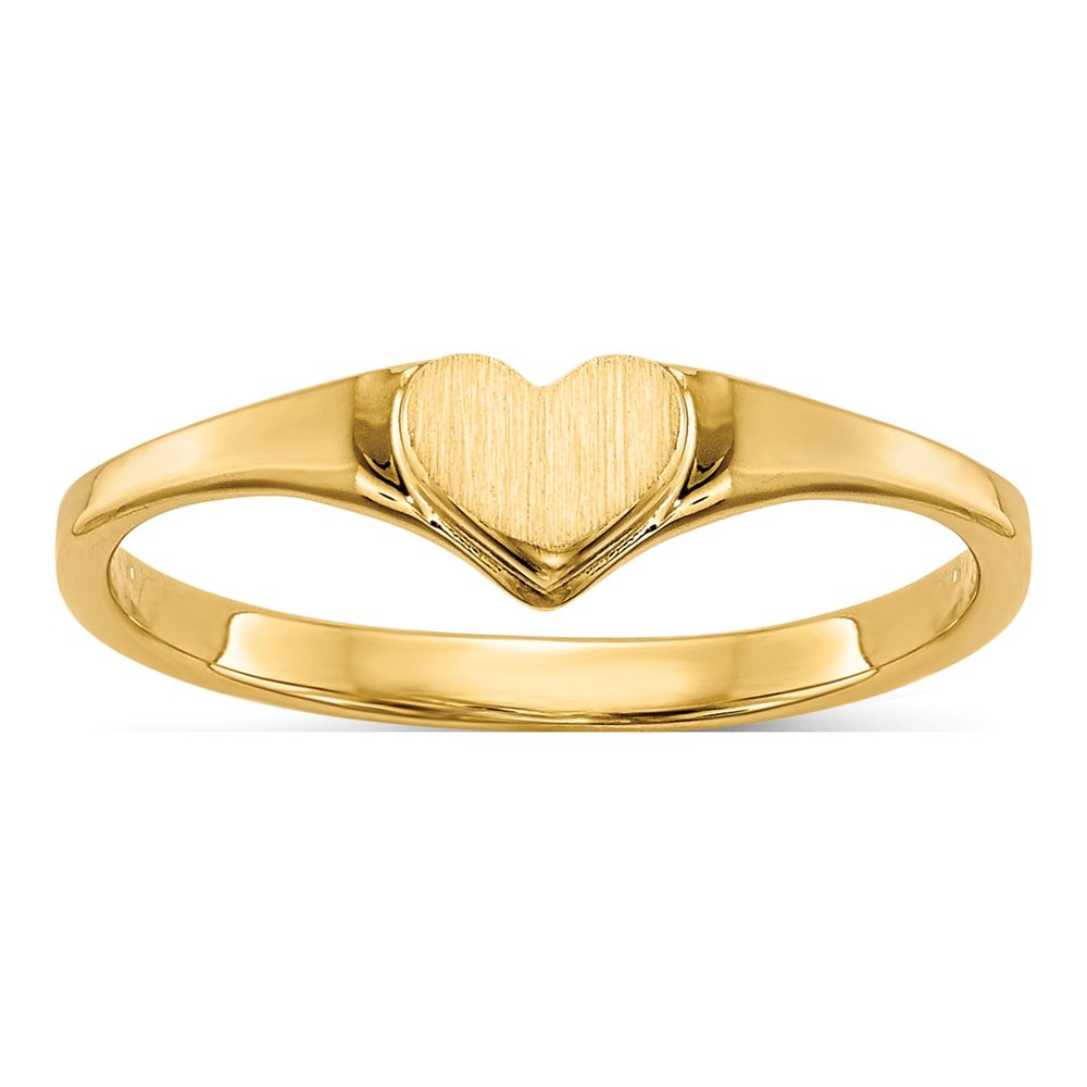 10K Yellow Gold Heart Signet for Babies Ring