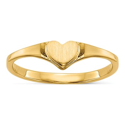 10K Yellow Gold Heart Signet for Babies Ring