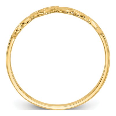 10K Yellow Gold Hearts Ring – view 2