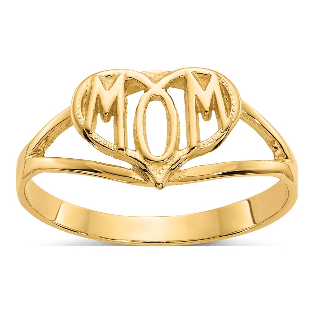 10K Yellow Gold MOM Heart Ring