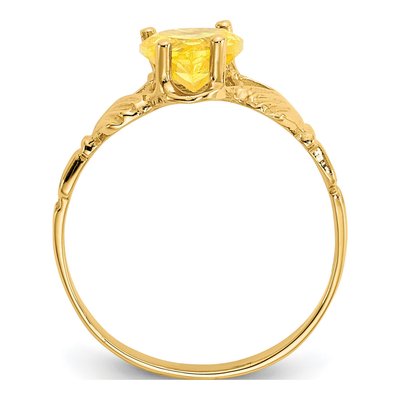 10K Yellow Gold November Birthstone Claddagh Ring – view 3