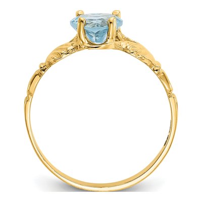 10K Yellow Gold December Birthstone Claddagh Ring – view 2