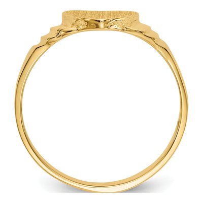 10K Yellow Gold Heart Signet Ring – view 2
