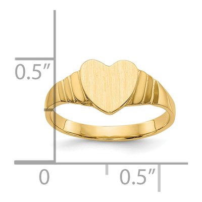 10K Yellow Gold Heart Signet Ring – view 4