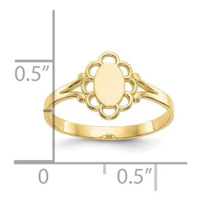 10K Yellow Gold Baby Signet Ring – view 4
