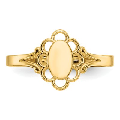 10K Yellow Gold Baby Signet Ring – view 6
