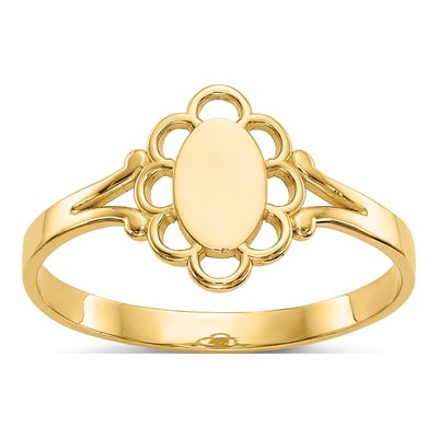 10K Yellow Gold Baby Signet Ring